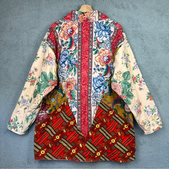 Retro Floral Handmade By Kien Ly Patchwork Jacket size XL - Picture 13 of 16
